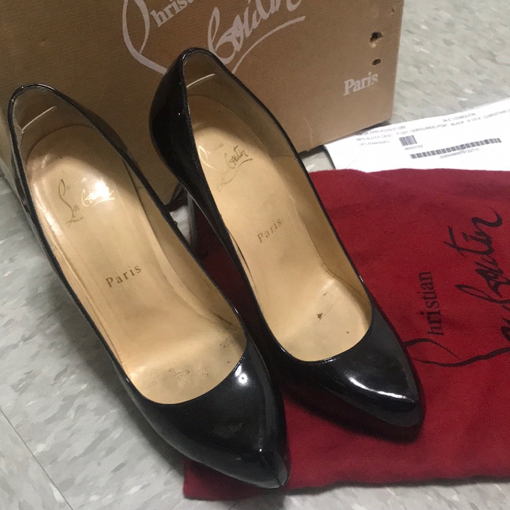 Pre-owned Black Christian Louboutin Rolando pumps
